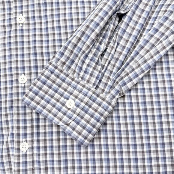 Billy Reid Button Down Shirt Men’s Size Medium Blue Checks Career Casual Office - Picture 6 of 10